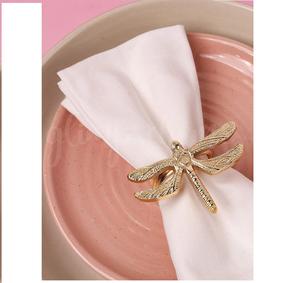 Glimpse Homes Anneaux de serviette en métal élégants Best-seller 2024 avec motif feuille de lotus pour table à manger en forme de cercle - Product Image 4