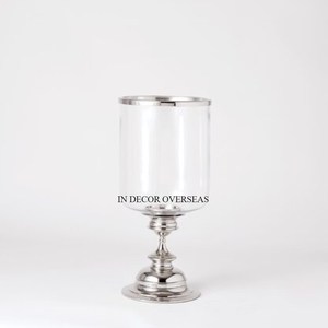 Top qualité aluminium coulé argent brillant poli fantaisie élégant concepteur ouragan bougeoir Table pièce maîtresse et décoration - Product Image 4