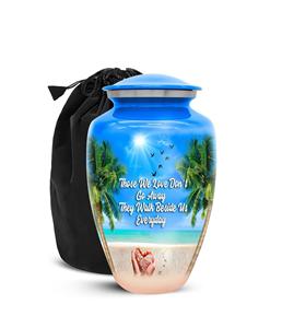 Urna de playa azul para adultos, grande para cenizas humanas, hombre y mujer adultos con bolsa, urnas azules para adultos, Honra a tu ser querido - Product Image 1