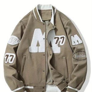 Offre spéciale, veste d'hiver personnalisée pour hommes, style cool, cuir de baseball en toile avec col montant, prix élevé - Product Image 1