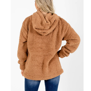 Sudadera con Capucha para Mujer, Casual, Forro Polar Sherpa, Transpirable, Talla Grande, Cómoda, Bordada, Cálida para Otoño e Invierno - Product Image 3