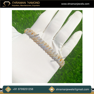 Pulsera Cubana de Diamantes Moissanite con Corte Brillante Redondo de 16.54 Quilates VVS1, Joyería Elegante y de Lujo de Primera Calidad - Product Image 5