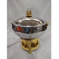 Neuheiten: Glänzend Polierter Goldener Edelstahl-Chafing-Dish, Gasbetriebener Buffet-Server für Hotel- und Catering-Einsatz, Speisenwärmer