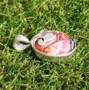 Colgante de Turquesa Rosa Natural con Cobre y Plata de Ley 925, Colgante Hecho a Mano con Diseño Único - Product Image 4