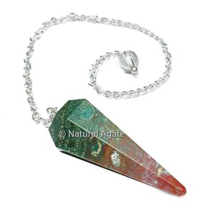 Acheter en ligne Indien Véritable Pierre Artisanat Brun Goldstone 6 Faceted Avec Chaîne En Argent Pendules | Pendule de pierres précieuses à vendre - Product Image 5