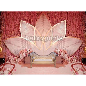 Hermoso marco trasero de Metal para escenario de boda, Marco trasero de flor de boda Imperial, Marco trasero de escenario de boda asiático glamuroso - Product Image 3