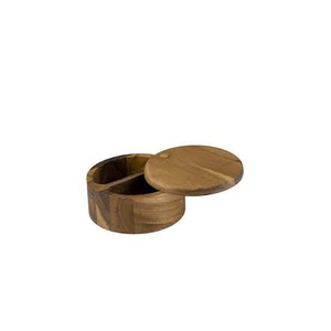 Cuenco de especias de madera y forma redonda de tamaño pequeño para mantener sal de mesa, sales gourmet o condimentos preferidos a precio al por mayor - Product Image 3