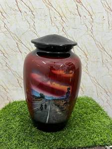 Urnes funéraires bon marché en aluminium imprimé Highway NH pour cendres humaines fournitures funéraires commémoratives urne en métal en laiton - Product Image 3