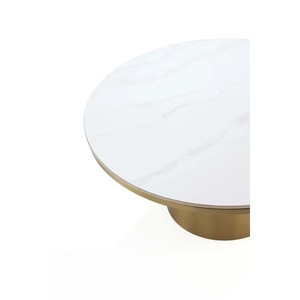 Mesa de Centro Moderna de Metal y Mármol Ecológica de Calidad Exclusiva con Acabado Dorado para Muebles de Hogar, Éxito de Ventas - Product Image 4