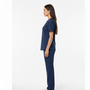 Mujeres profesional Scrub uniforme Jersey 100% algodón médico Hospital OEM fábrica diseño personalizado cuidado de la salud ropa al por mayor - Product Image 4