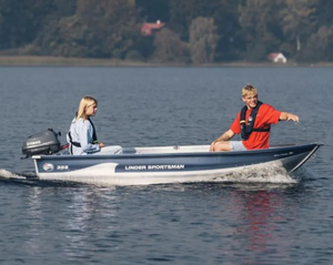Bateau de pêche en eau douce de luxe d'occasion 2023 Linderr Sportsmann 355 4m avec coque en aluminium à plancher plat à vendre - Product Image 2