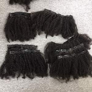 Kinky Curly, Clip-In Hair 100% Raw Virgin Hair Cabello rizado vietnamita, Extensión de cabello humano para mujeres negras - Product Image 2