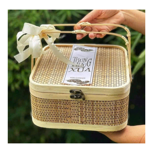 ตะกร้าสานไม้ไผ่หลากสีสำหรับใส่ของขวัญตะกร้าและของตกแต่งบ้าน - Product Image 1