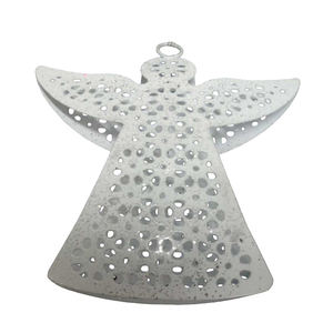 Design élégant fer métal suspendu fée mur décoratif couleur blanche pour la maison et la décoration de Noël à la main en vrac - Product Image 5