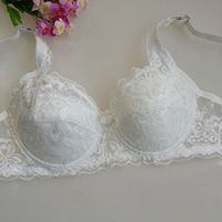Bralette d'été en dentelle pour femmes Lingerie solide à armatures sans fil couvre-sein coupe complète grande taille soutiens-gorge réglables pour femmes