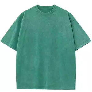 Acid เสื้อยืดเปล่าสำหรับผู้ชายเสื้อยืดผ้าฝ้าย100% 300แกรมเสื้อยืดทรงแบ็กกี้ธรรมดาเสื้อยืดโอเวอร์ไซส์ - Product Image 1