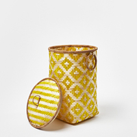 Panier en bambou naturel fait main au design unique avec couvercles pour la décoration de la maison cadeau pour les amis et la famille pendant les vacances spéciales