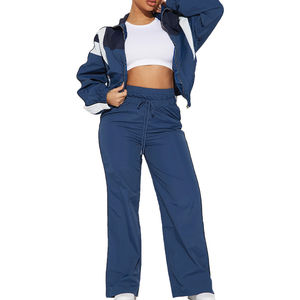 Ensemble de survêtement mode entraînement survêtement à manches longues coupe-vent vestes et pantalons 2 pièces tenue imperméable à bas prix - Product Image 1