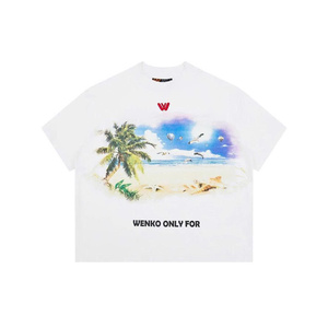 เสื้อยืดกราฟฟิคผ้าฝ้าย100% สำหรับผู้ชายเสื้อผ้าแนวสปอร์ตใส่สบายพร้อมโลโก้พิมพ์ภาพด้านหน้า - Product Image 6