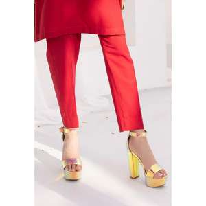 Pantalones Palazzo Rojos 100% Satén de Seda para Mujer, Cintura Media, Transpirables y Antiarrugas, Estilo Casual Cargo - Product Image 3