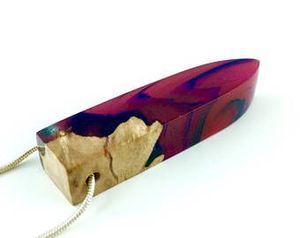 Factory Supply <b>Epoxy</b> <b>Resin</b> Wood Pendant with Clear <b>Resin</b> Wood Chain for Weddings Gifts Featuring Link Chain Necklace Jewelries - Product Image 3
