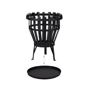 Brasero d'extérieur en métal et fer forgé, design moderne, pour barbecue, terrasse, chauffage extérieur, design haut de gamme, facile à utiliser, finition noire. - Product Image 3