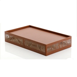 Décoration de table à manger multifonctionnelle pour fêtes de mariage ou traiteur, plateau en métal avec finition jaune - Product Image 2