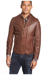 Veste en cuir marron vintage pour hommes-fermeture à glissière-vêtements d'extérieur élégants-look décontracté de moto-veste en cuir pour hommes - Product Image 5