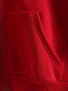 Sweat-shirt à capuche uni doublé avec fermeture éclair et cordon de serrage OEM personnalisé de haute qualité grande taille - Product Image 4