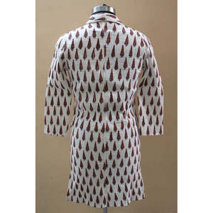 Women's Lightweight Quilted Cotton <b>Jacket</b> Printed <b>White</b> Fashion Wear for Summer - Product Image 3