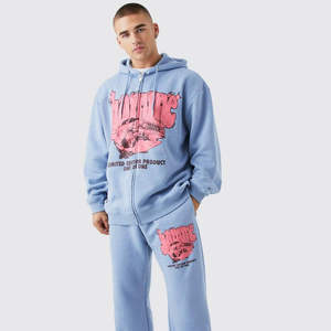 Nuevo Diseño Conjunto Deportivo para Hombre, Felpa Gruesa 100% Algodón, Dos Piezas: Sudadera con Capucha y Pantalones Deportivos Acampanados - Product Image 1