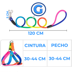 Set Guinzaglio e Pettorina per Cani di Taglia Grande, Design Semplice, Comodo e Traspirante in Nylon, Corduroy e Neoprene, per Gatti, Fantasia Tinta Unita - Product Image 2