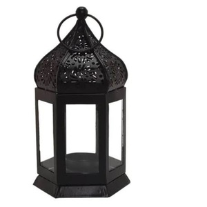 Faroles de Metal de Estilo Clásico con Acabado Dorado, Decoración de Metal de Alta Calidad, Centro de Mesa para Ramadán, Portavelas - Product Image 2