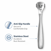 Rouleau anti-callosités en acier inoxydable de qualité supérieure, lime à pédicure double face, poignée ergonomique tendance, personnalisable MANAN