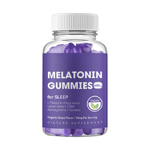 เมลาโทนินกัมมี่เสริมอาหารช่วยการนอนหลับตอนกลางคืน 60 เม็ด สำหรับผู้ใหญ่ รสองุ่น ออร์แกนิค วีแกน ชนิดเคี้ยวได้ - Product Image 1