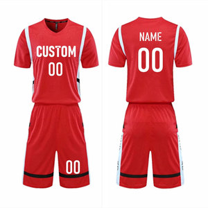 Ensemble de basket-ball deux pièces respirant à séchage rapide 100% polyester, short d'entraînement d'été avec doubles poches, grande taille, sport - Product Image 1