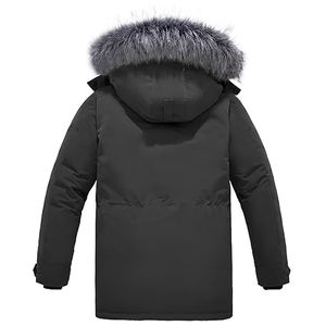 Chaqueta de Parkas para hombre con capucha de piel cortavientos de nuevo diseño, chaquetas Parkas largas cálidas de invierno personalizadas para hombre, ropa informal, servicio OEM - Product Image 2