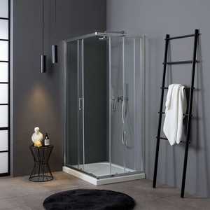 Cabina de Ducha Económica Cromada Lima de 70x90 con Vidrio de 4mm, Marco Cromado de 90x70 Pulgadas, Cortinas de Ducha de Calidad - Product Image 2