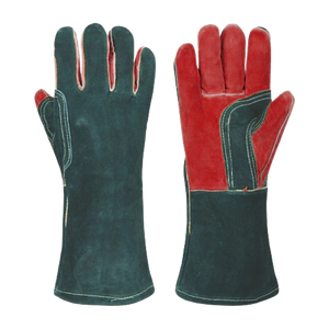 Vente en gros bon marché Gants de soudage en cuir de vachette fendu Gants de sécurité industrielle renforcés Abrasion résistante aux flammes - Product Image 6