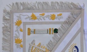 Fabrication en gros Tablier maçonnique de meilleure qualité Grand Past Master Tablier maçonnique et collier en chaîne avec tabliers - Product Image 2