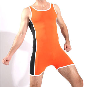 Trajes de Lucha Libre Elásticos para Entrenamiento en Gimnasio y Levantamiento de Pesas, Spandex/Poliéster, Tallas y Colores Personalizables, Logotipo Frontal - Product Image 3