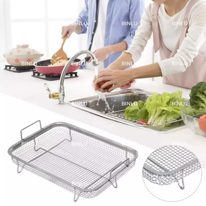 2-in-1 Stainless Steel Tray & <b>Strainer</b> Multi-Purpose Colander for Draining Frying & Straining Fruits & Vegetables - Product Image 5