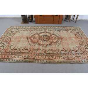 Grand tapis vintage de 5x8,5 pieds, tapis turc à fleurs brun - Product Image 3