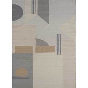 พรมขนสัตว์ทอมือลายตารางหมากรุกสีเทาดำแบบเรียบ รุ่น ADWP-13031 รูปทรงสี่เหลี่ยมผืนผ้า ลายแบบนามธรรม พรมปูพื้นปอกระเจาสำหรับใช้ในบ้านและทางเดิน - Product Image 1