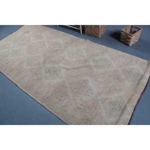 Grand tapis turc vintage 4,4x9,2 pieds, tapis uni gris bleu - Product Image 4