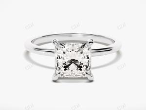 แหวนเพชรโมอิสซาไนต์ทรงเจ้าหญิง คุณภาพพรีเมียม ไม่มีสี ได้รับการรับรองจาก GRA น้ำหนัก 1.50 กะรัต ความใส VVS ตัวเรือนทองคำแท้ 18K สีเหลือง สำหรับผู้หญิง - Product Image 5