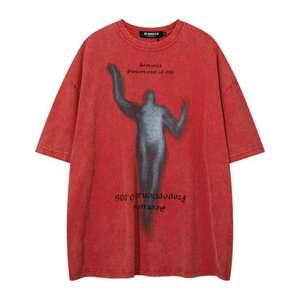 Camiseta de longitud corta de gran tamaño para niñas, camiseta de moda de algodón puro de media manga, cuello redondo, camisetas duraderas de calidad respetuosas con el medio ambiente - Product Image 2