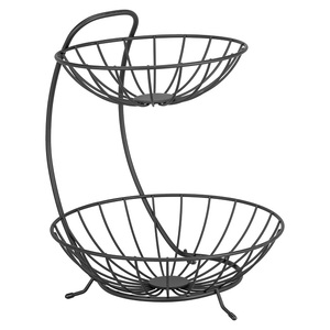 Nouvelle arrivée classique métal fer corbeille de fruits enduit noir fonction suspendue vente directe usine tendance grossiste fabricant - Product Image 3