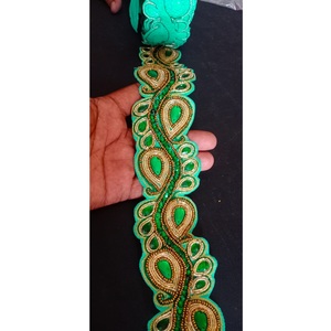 High Quality Crystal Rhinestone Beaded Lace <b>Applique</b> Trim for Wedding Dress Decoration and Fashion Garments Available for Sale - Product Image 3