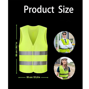 Gilet réfléchissant respirant de classe 2 ANSI à haute visibilité avec 5 poches, poches pratiques pour les travaux de construction - Product Image 2